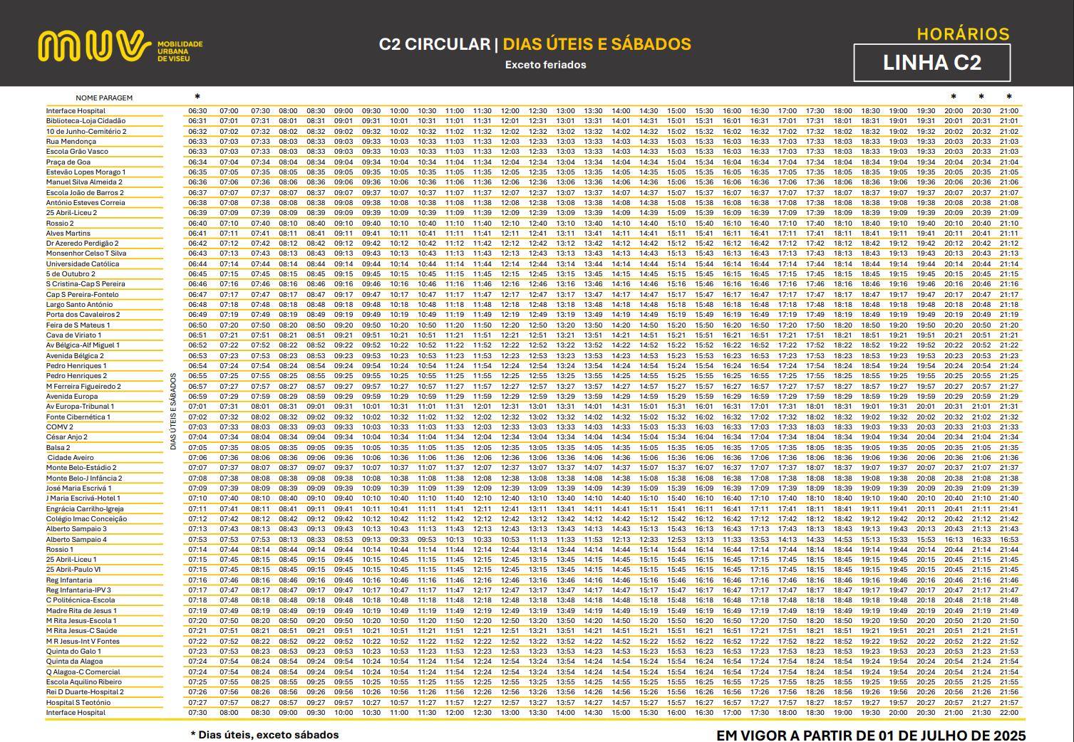 Horário Completo - Circuito Urbano C2 (LC2)